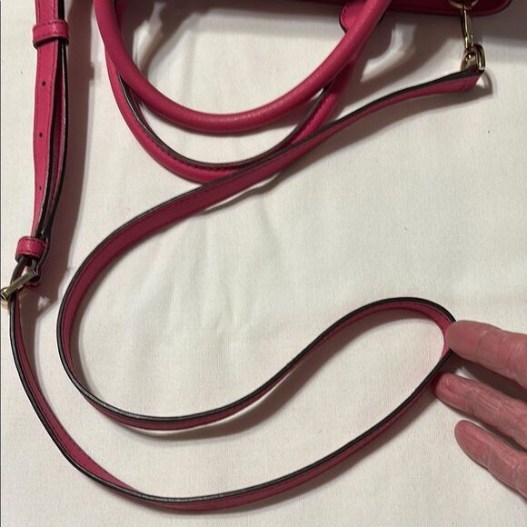 Michael Kors Pink and Cream Satchel with Floral Design - Picture 11 of 16